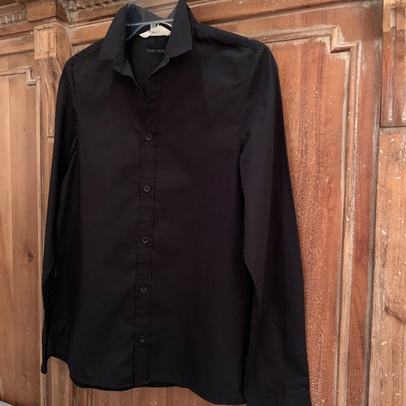 H&M Youth Black Button Up Shirt Black Size 13/ 14 - Picture 4 of 10